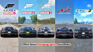 Koenigsegg Agera R Comparison - Forza Horizon 5, FH4, FH3, FM7, The Crew 2, Assetto Corsa