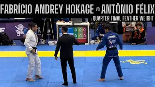 Fabrício Andrey HOKAGE vs Antônio Felix- Quartas de Final Peso pena Brasileiro de Jiu Jitsu 2022.