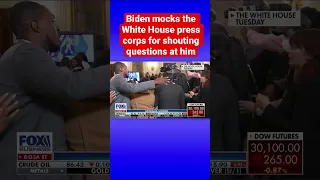 Biden ridicules the press for shouting questions at him during White House event #shorts