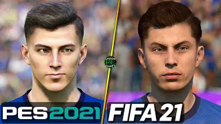 FIFA 21 vs PES 2021 - Chelsea FC Player Faces Comparison