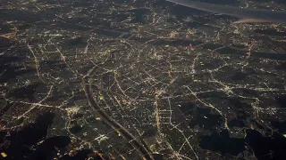 Flight view ✈️ from Seoul (Incheon) on united airline. Night-view of Incheon