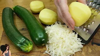 Reiben Sie einfach 3 Kartoffeln und 2 Zucchini! Niemand kennt dieses tolle Rezept! ASMR Zucchini
