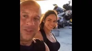 Vin Diesel & Michelle Rodriguez livestream from the set of Fast and Furious 8