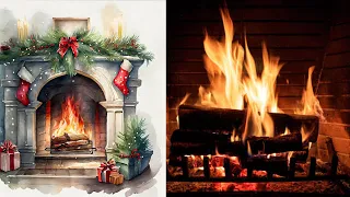 COZY FIREPLACE | CRACKLING FIRE SOUNDS & HOWLING WIND  | 2 HOURS