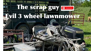 Scrap pickup 3 wheel lawnmower