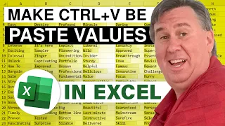 Excel - Make Ctrl+V be Paste Special - Episode 1828