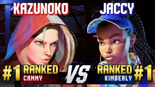 SF6 ▰ KAZUNOKO (#1 Ranked Cammy) vs JACCY (#1 Ranked Kimberly) ▰ Ranked Matches
