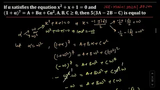 If alpha satisfied the equation x^2+x+1=0 and (1+alpha)^2 = A+B(alpha)+C(alpha)^2,then 5(3A-2B-C) is