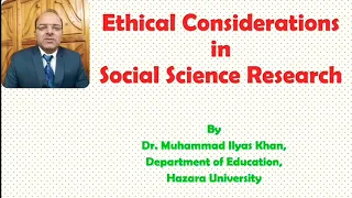 Ethical Considerations in Social Sciences Research