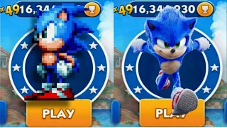 Sonic Dash - Classic Sonic VS Movie Sonic _ Movie Sonic vs All Bosses Zazz Eggman