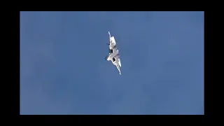 Su-57 extreme horizontal 180 degree turn without height loss