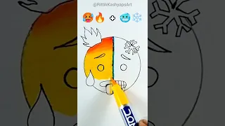 Hot🔥 + Cold❄️ | Emoji Mixing Satisfying Art #rittikkashyapsart