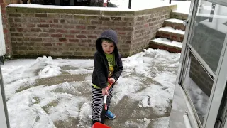 Thoughtful Theo Shovels Snow
