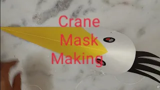 Crane bird mask making idea / How to make crane bird mask making step by step