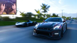 1000 HP Nissan GT-R Nismo R35 | Race Gameplay | Forza Horizon 5 | Steering Wheel Gameplay