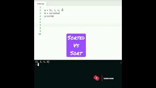 sorted vs sort in python - Python Tutorial #Shorts #Romeo