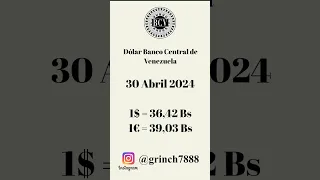 Dólar BCV HOY 30 Abril 2024 ✅