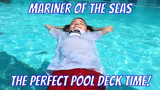 Mariner Of The Seas Pool Deck Fun On A Port Day. Windjammer For Dinner, Night Activities.