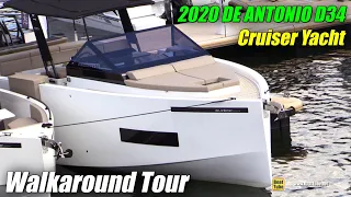 2020 De Antonio D34 Cruiser Luxury Yacht - Walkaround Tour - Montreal In-Water Boat Show