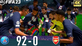 FIFA 23 PS5  - PSG 92 -0 ARSENAL ! CR7 MESSI NEYMAR MBAPPE DOWSKI DI MARIA DE BRUYNE  ! [4K]