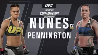 EA Sports UFC 2 - Amanda Nunes vs Raquel Pennington UFC 224 Full Fight Simulation