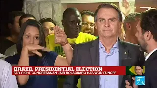 Brazil's newly elected president Jair Bolsonaro victory speech