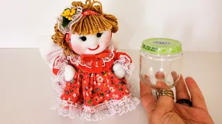 DIY /УДИВИТЕЛЬНЫЕ ИДЕИ ДЛЯ ПЕРЕРАБОТКИ ИЗ MAMA JAR/КАК СДЕЛАТЬ КУКЛЫ ИЗ СТЕКЛЯННОЙ БАНКИ