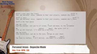 🎸 Personal Jesus - Depeche Mode Guitar Backing Track with chords and lyrics