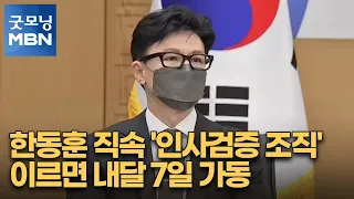 한동훈 직속 '인사검증 조직' 이르면 내달 7일 가동 [굿모닝 MBN]