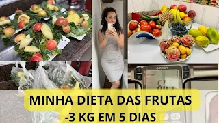 Como emagreci 3 KG em 5 DIAS com dieta de frutas no jantar 😱😍