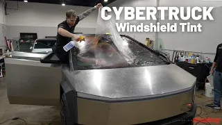 First Cybertruck Front Windshield Tint - One Piece in 50% - Full Install Video - Difficulty Score 7