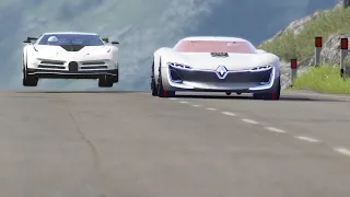 Renault Trezor vs Bugatti Centodieci at Highlands