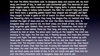 Far over the Misty Mountains Cold extended with lyrics The Hobbit | ShadowKnights Company