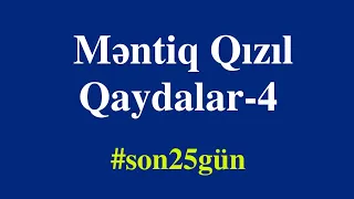 🔴 Məntiq Qızıl Qaydalar-4 | Rəşadət Şərifov #son25
