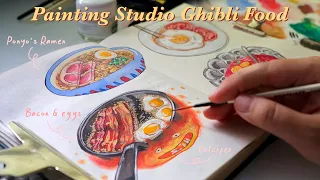 painting Studio Ghibli food 🍳🍜 gouache