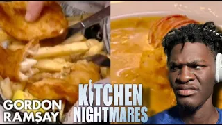 WORST FISH DISHES ON KITCHEN NIGHTMARE'S REACTION #funny #reaction #cooking