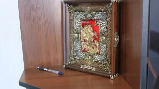 Икона ручной работы Георгий Победоносец в киоте