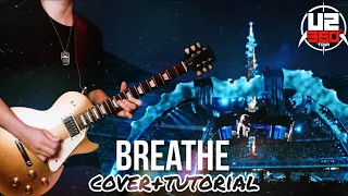 U2 - Breathe (Guitar Cover +Tutorial) Live From 360° Tour Ground Up Free Backing Track Line 6 Helix