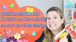 QUANTO CRESCE O ÚTERO NA GRAVIDEZ e a relação com a DOR NO PÉ DA BARRIGA e CÓLICA NA GESTAÇÃO