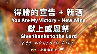 【得勝的宣告 + 新酒 + 獻上感恩祭 / You Are My Victory + New Wine + Give thanks to the Lord】- 611 Worship Live