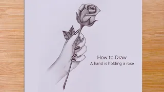 How to draw A hand is holding a rose 🌹|| pencil sketch || Valentine's Day special drawing