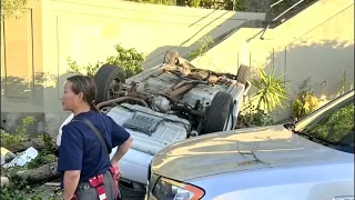 Caught on camera: Car plunges over Sanchez Street steps in S.F.