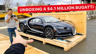 MY FRIEND BOUGHT A $4,100,000 BUGATTI SPORT! *DELIVERY DAY UNBOXING*