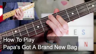 'Papa's Got A Brand New Bag' James Brown Guitar & Bass Lesson