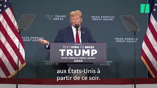 trump se moque de Macron dans lors d'un meeting à l'iowa