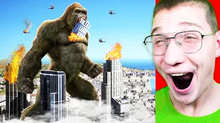 🔴 קינג קונג הגיע לתקוף את לוס סאנטוס ב GTA V! (קינג קונג נלחם נגד הצבא ב GTA V!)