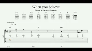 Whitney Houston & Mariah Carey - When you believe | Devotional Song | Guitar TAB | Piano Sheet Music