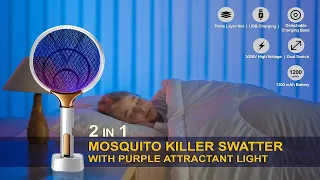 Homehop Mosquito Killer Machine Racket Bat for Home with UV lamp Trap, Electric Insect Swatter