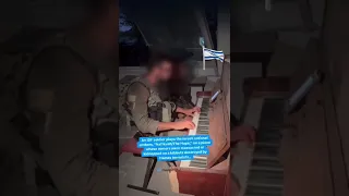 WATCH: Israeli soldier plays Hatikva on the piano in a home attacked by Hamas #israel #gaza