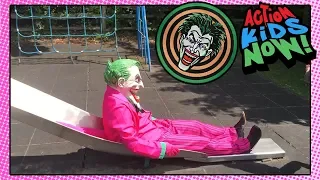 Joker In The Park! IN REAL LIFE! On The Slides! On The Swings!